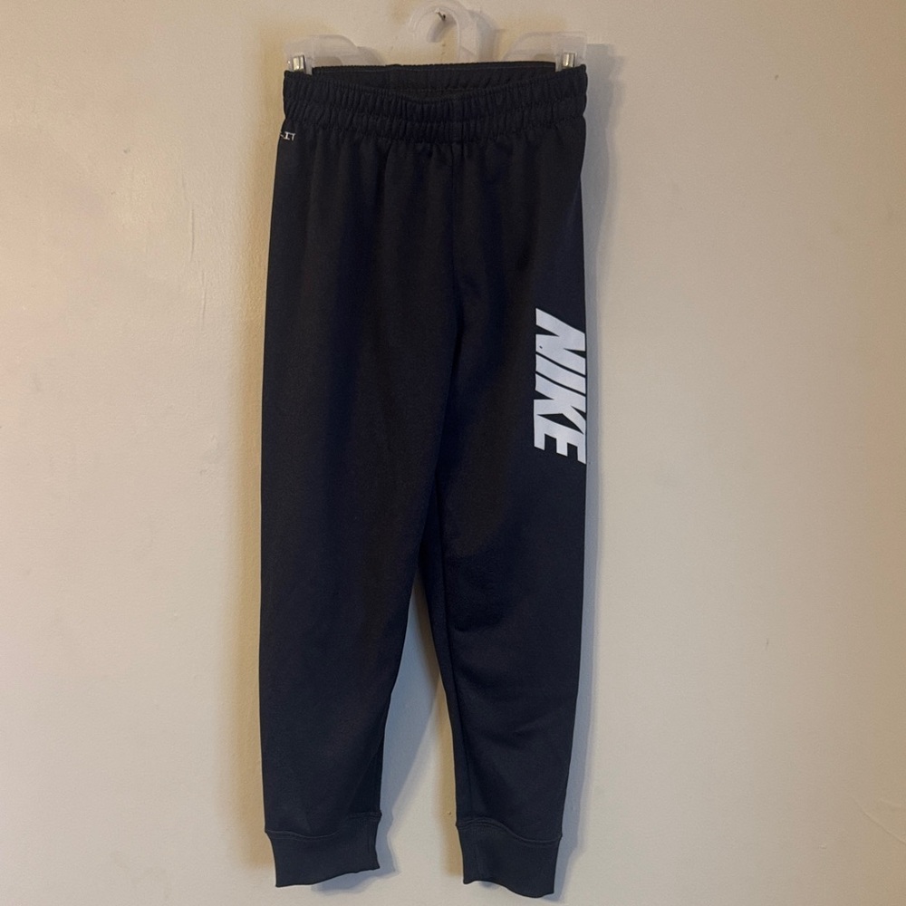 Nike Kids Black Joggers with White Branding